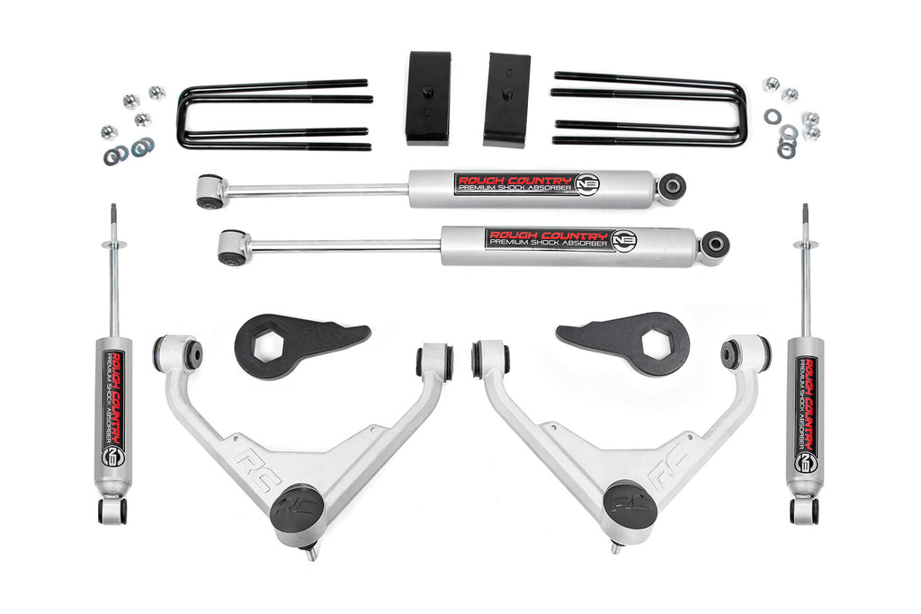 Rough Country 3 Inch Lift Kit - FK FF Code - Chevy GMC 2500HD (01-10)