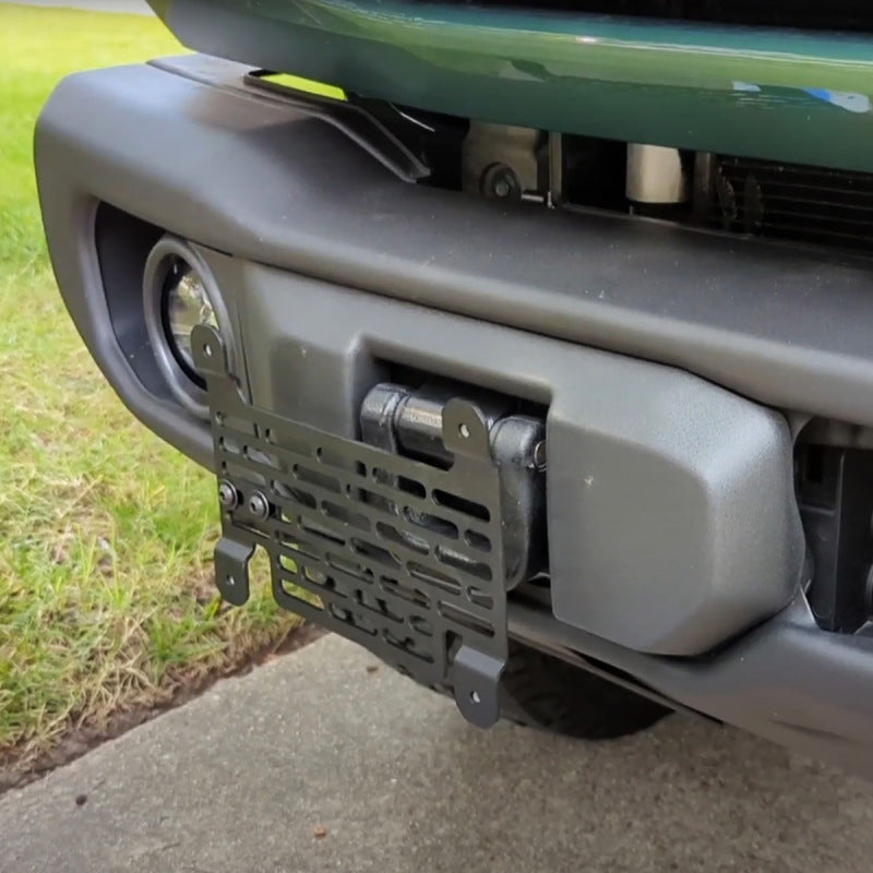 BuiltRight Industries 21+ Ford Bronco Capable Steel Bumper License Plate Relocator Kit