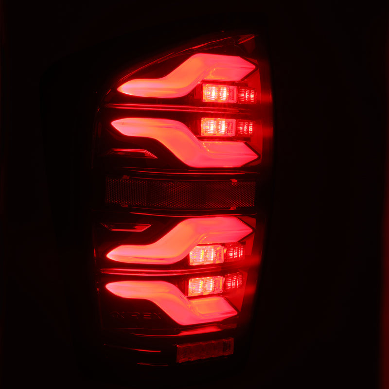 AlphaRex 16+ Toyota Tacoma LUXX LED Taillights Blk/Red w/Activ Light/Seq Signal