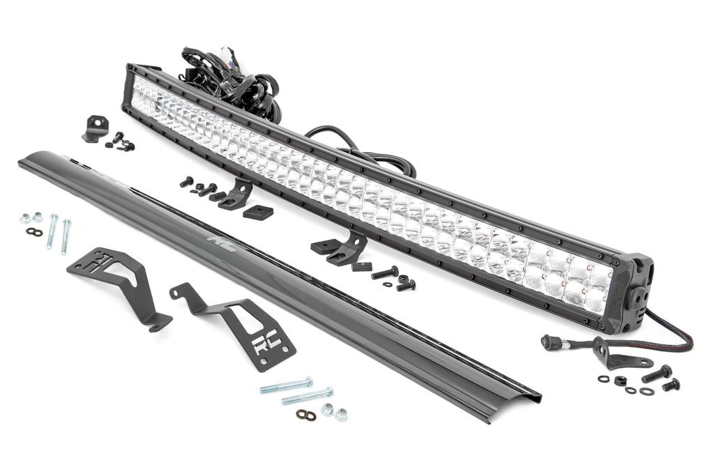 LED Light - Front Mount - 40 In. Chrome Dual Row - White DRL - Can-Am Commander 1000 Maverick
