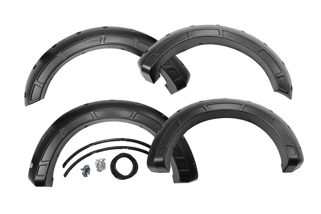 Rough Country Defender Pocket Fender Flares - Black - Ford Super Duty (17-22)
