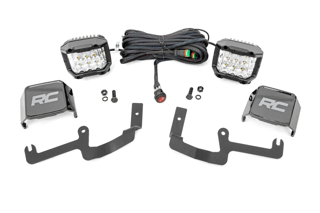 Rough Country - LED Light - Ditch Mount - 3" OSRAM - Wide - Chevy Silverado 1500 (19-23) - 70845