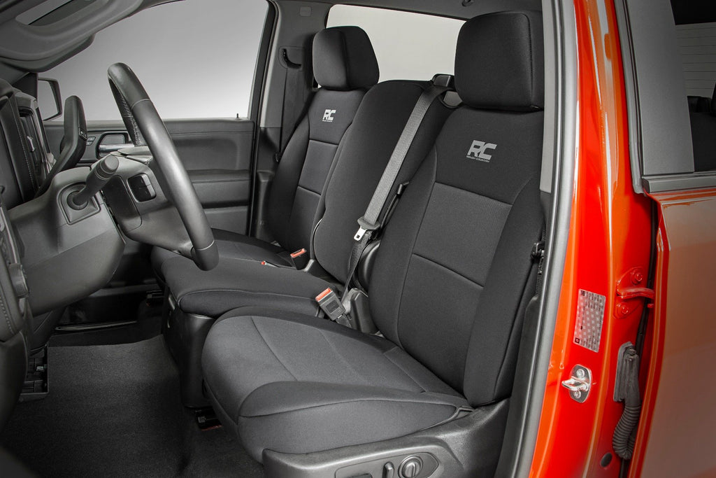Rough Country Seat Covers - FR 40 40 20 & RR Arm Rest - Chevy GMC 1500 (19-23)