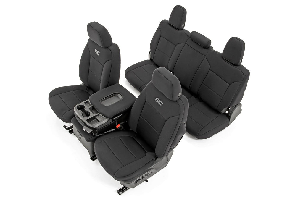 Rough Country Seat Covers - FR 40 40 20 & RR Arm Rest - Chevy GMC 1500 (19-23)