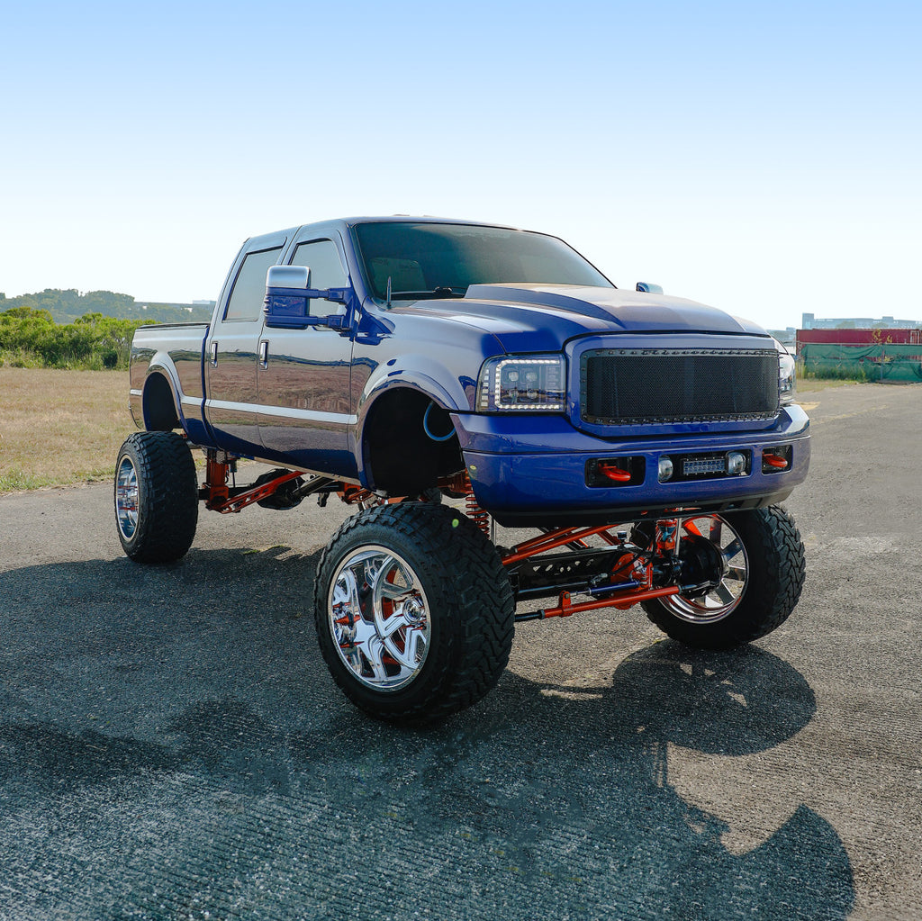 AlphaRex 05-07 Ford Super Duty/Excursion NOVA-Series LED Projector Headlights Alpha-Blk w/Activ Light