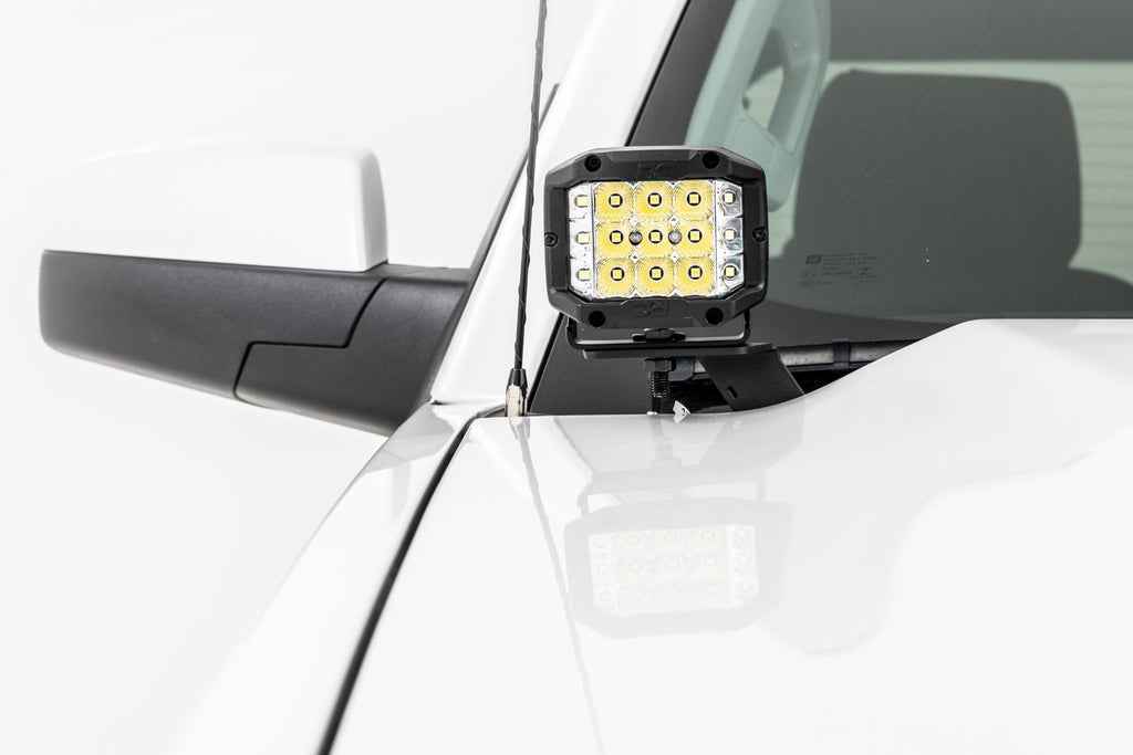 Rough Country - LED Ditch Light Kit - 3in OSRAM Pair - Wide - Chevy/GMC 1500 (14-18) - 71056