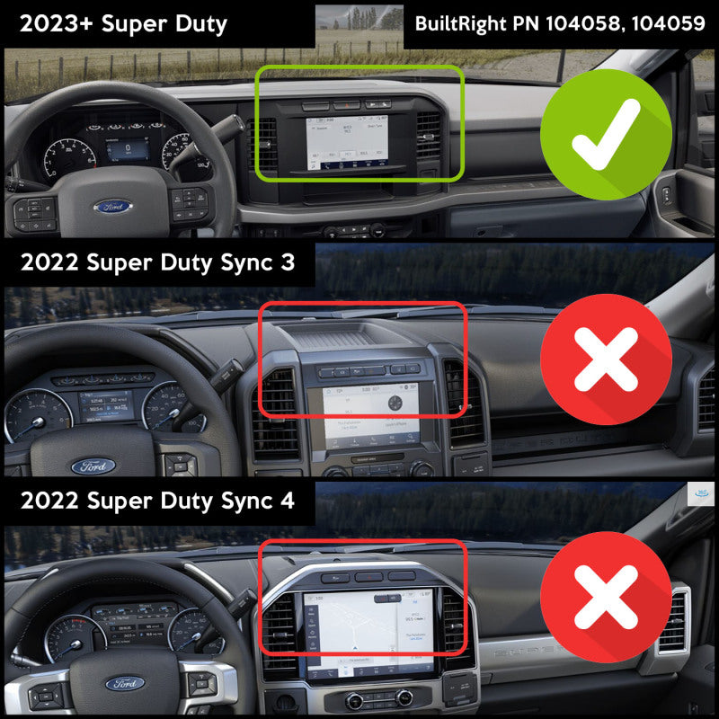 BuiltRight Industries 2023+ Ford SuperDuty Dash Mount PRO