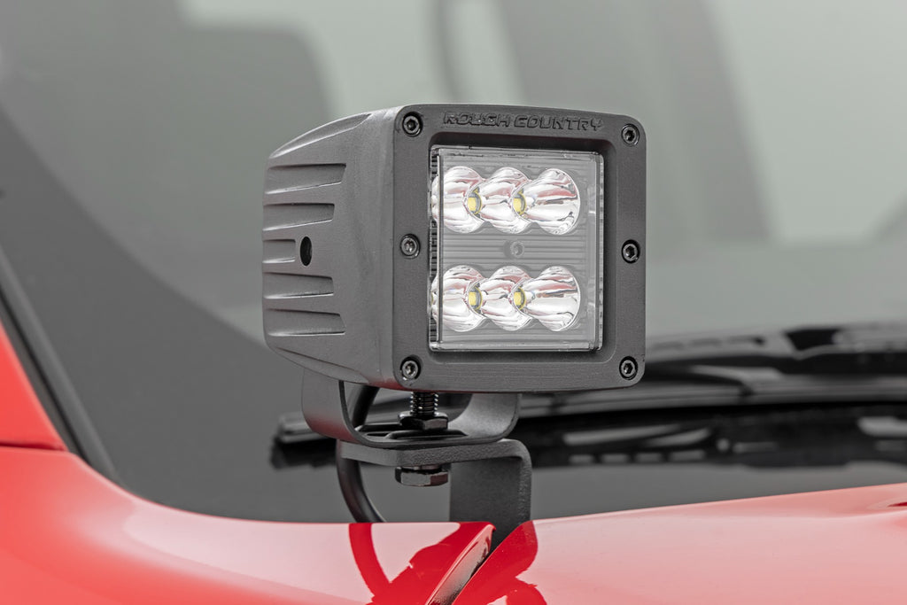 Rough Country - LED Light - Ditch Mount - 2" Black Pair - Flood - Nissan Frontier (22-23) - 71065