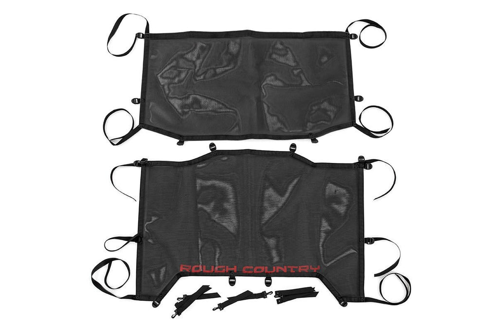 Rough Country Mesh Bikini Top Plus - Black - Jeep Wrangler 4xe (21-23) Wrangler JL (18-23)