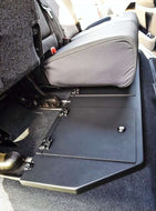 Under-seat storage system for 2014-2021 Toyota Tundra CrewMax with compartments visible