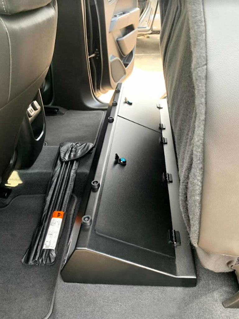 Under-seat lockable storage system for a 2015-2024 Chevrolet Colorado