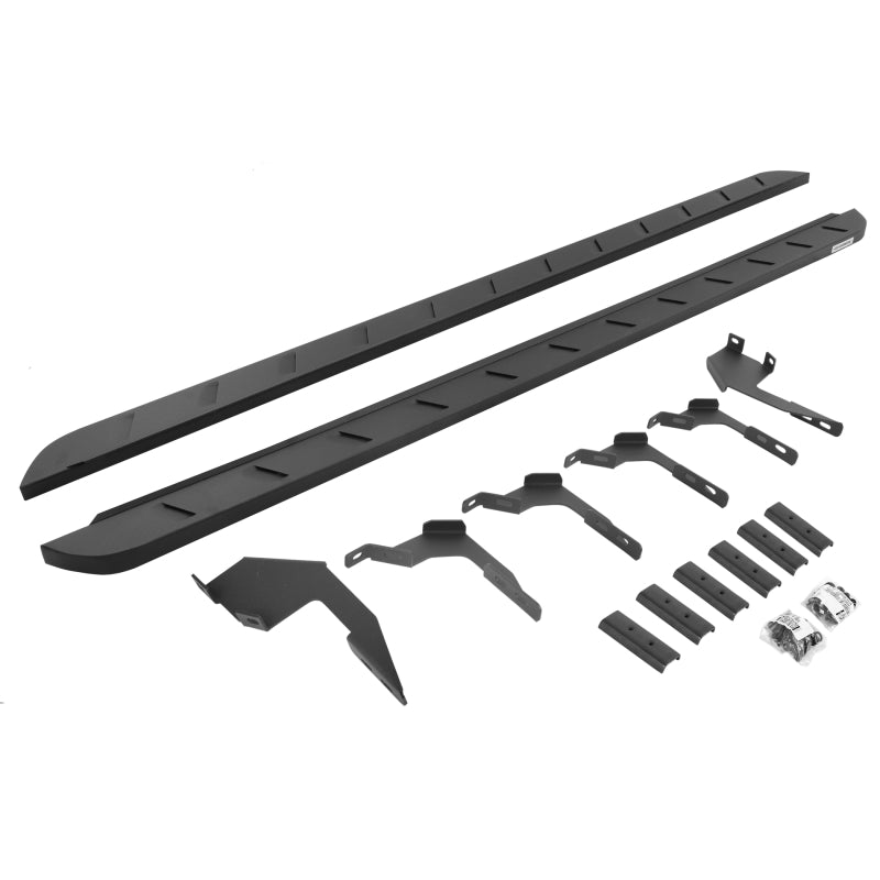 Go Rhino Ford Ranger Crew Cab 4DR RB10 Slim Running Boards Kit (Incl. Brackets) - Tex. Blk