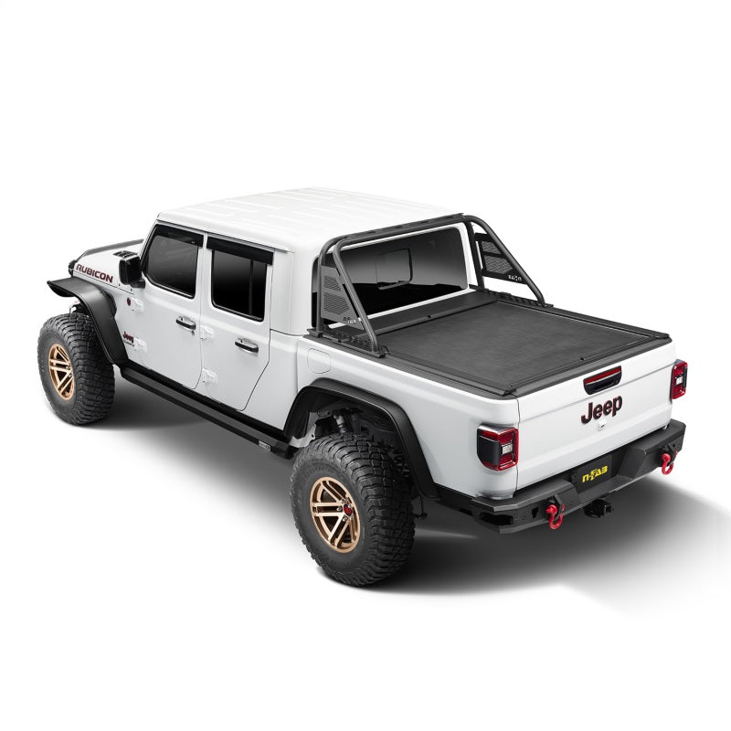 Rugged Ridge Jeep Gladiator w/o Trail Rail Sys Armis Tonneau Cover w/Max Track - Tex. Blk