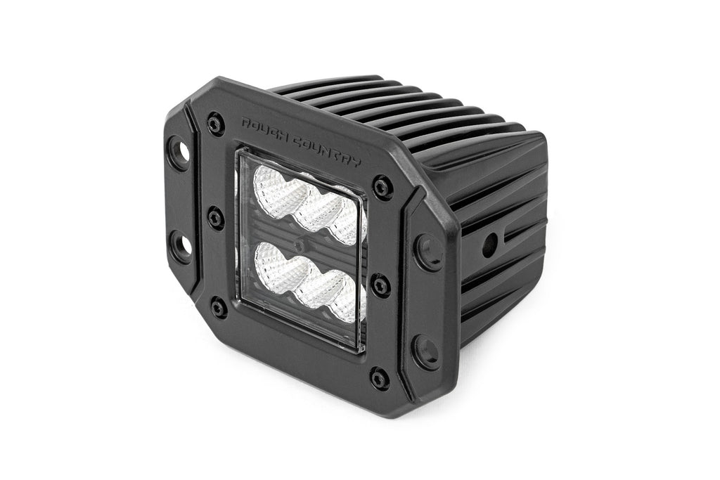 Rough Country - Black Series LED - 2" Pair - Flood - Flush Mount - 70113BL