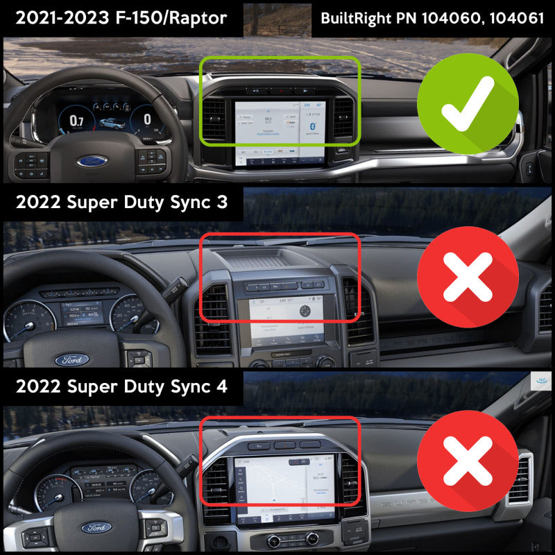 BuiltRight Industries 2021+ Ford F-150 / Raptor Dash Mount