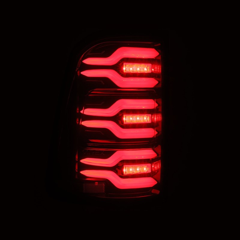 AlphaRex 19+ Dodge Ram 1500 Luxx-Series LED Tail Lights Black/Red w/Activ Light/Seq Signal