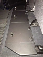 Load image into Gallery viewer, Under-seat area of a Toyota Tundra CrewMax equipped with dual metal lockable storage boxes