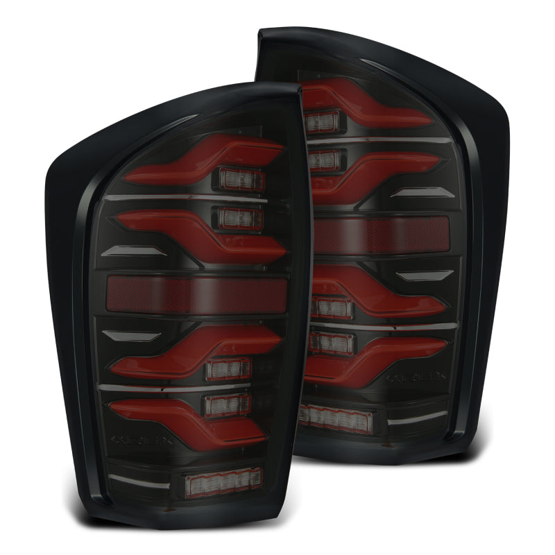 AlphaRex 16+ Toyota Tacoma LUXX LED Taillights Blk/Red w/Activ Light/Seq Signal