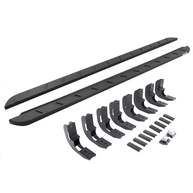 Go Rhino GMC Sierra 2500HD CC (New Bdy) RB10 Slim Running Boards Kit (w/Brackets) - Tex. Blk