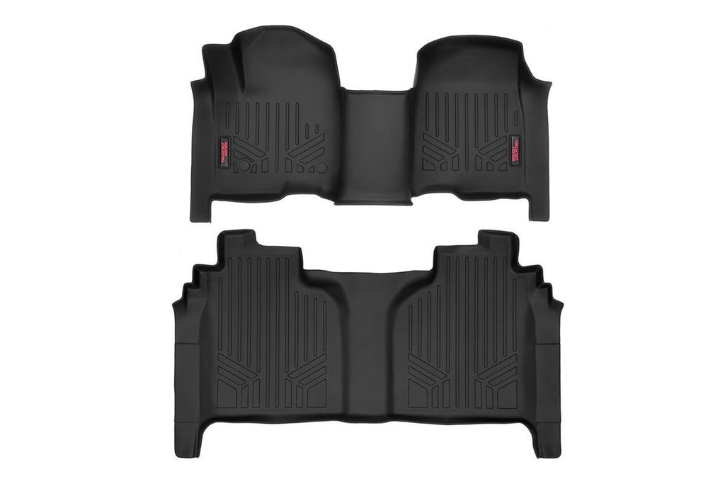 Rough Country Floor Mats - FR & RR - OV Hump - Crew - Chevy GMC 1500 (19-23)