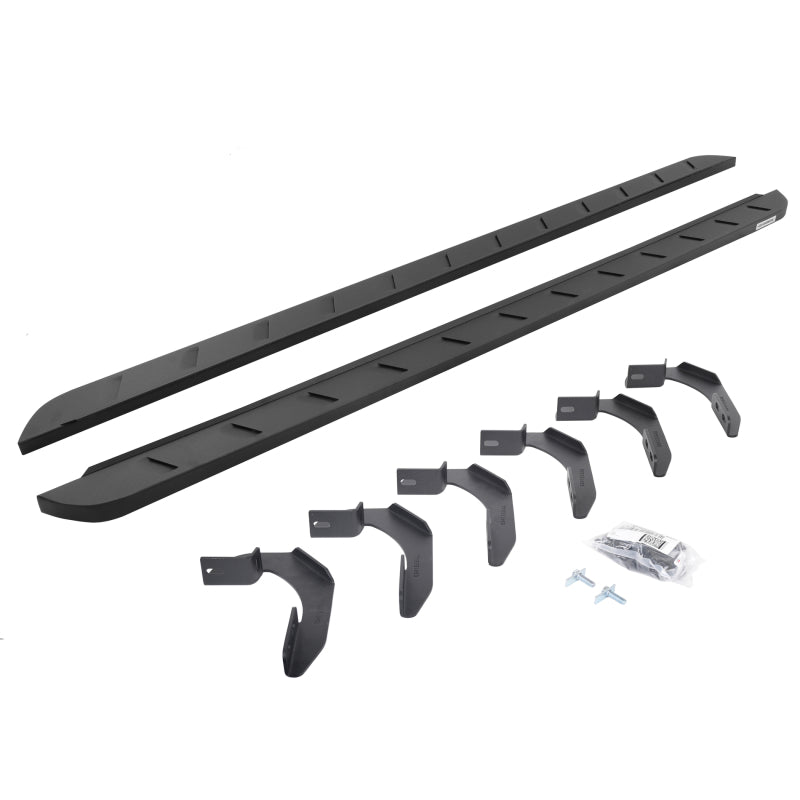 Go Rhino Ford F-150 Super Crew 4DR RB10 Slim Running Boards Kit (Incl. Brackets) - Tex. Blk