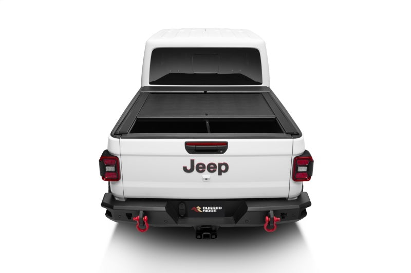 Rugged Ridge Jeep Gladiator w/o Trail Rail Sys Armis Tonneau Cover w/Max Track - Tex. Blk