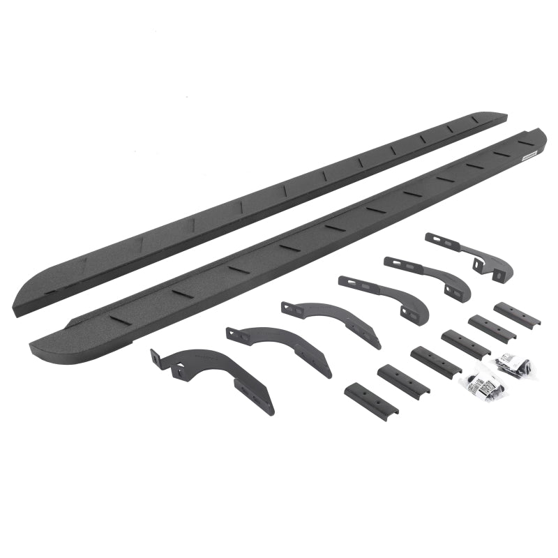 Go Rhino Toyota Tacoma DC 4DR RB10 Slim Running Boards Kit (Incl. Brackets) - Bedliner Coating
