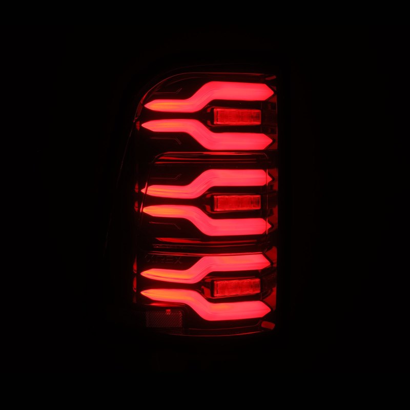 AlphaRex 19+ Dodge Ram 1500 Luxx-Series LED Tail Lights Black/Red w/Activ Light/Seq Signal