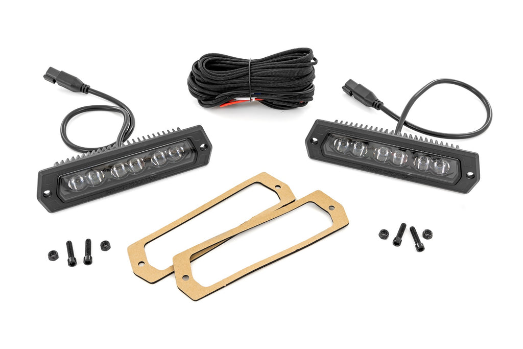 Rough Country - 6 Inch Black Series LED Lights - Flush Mount - Pair - 70916BL