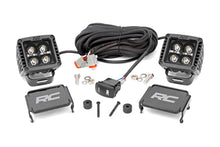 Load image into Gallery viewer, Rough Country - Jeep 2 Inch LED Cube Easy-Mount Kit - Black Series W/ Amber DRL (18-21 Wrangler JL / 20-21 Gladiator) - 70060