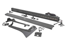 Load image into Gallery viewer, Rough Country - Jeep 50 Inch Straight LED Light Bar Upper Windshield Kit W/ Dual-Row Black Series LED - Amber DRL (20-22 Gladiator JT 18-22 Wrangler JL) - 70068