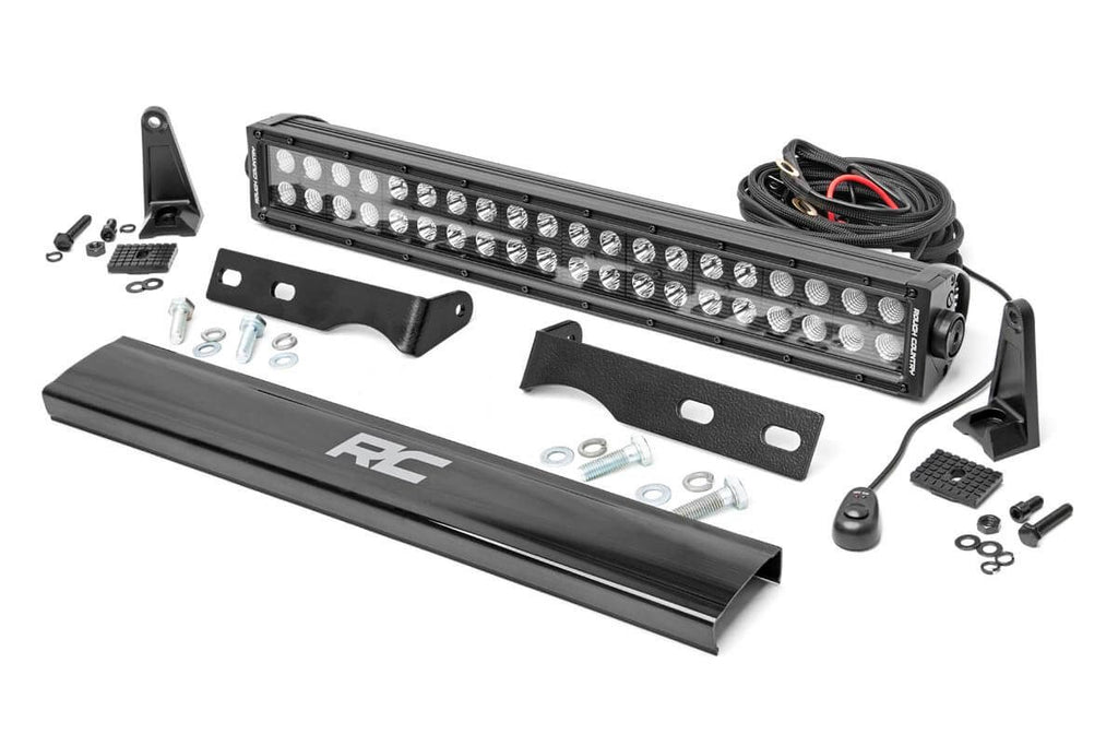 Rough Country - LED Light - Bumper Mount - 20" Black Dual Row - Jeep Grand Cherokee WK2 (11-20) - 70773