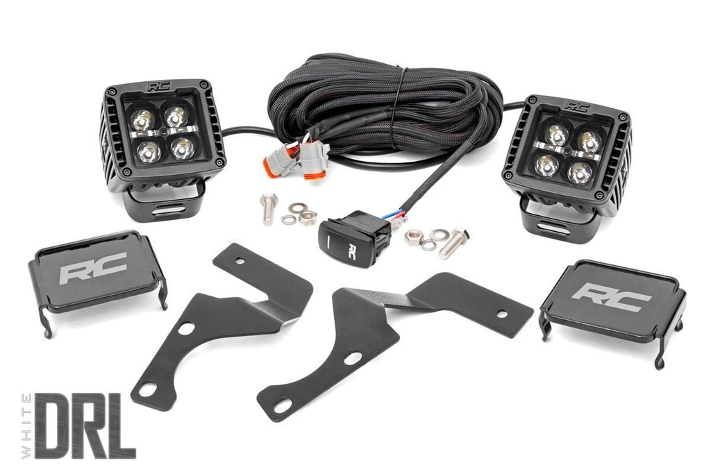 Rough Country - LED Light - Ditch Mount - 2" Black Pair - White DRL - Toyota 4Runner (10-23) - 70797
