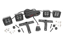 Load image into Gallery viewer, Rough Country - Jeep Quad LED Light Pod Kit - Black Series W/ White DRL (18-22 JL / 20-22 Gladiator) - 70824