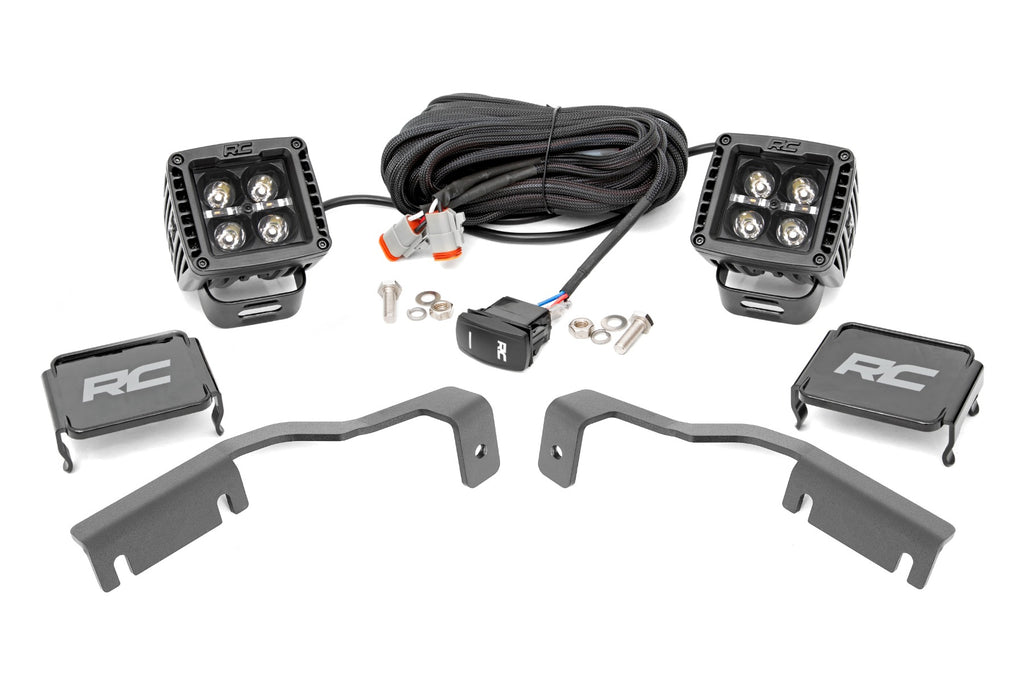 Rough Country - LED Light - Ditch Mount - 2" Black Pair - Amber DRL - Nissan Frontier (22-23) - 71067