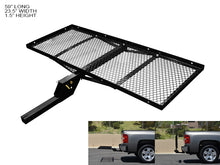 Load image into Gallery viewer, Armordillo 2in. Hitch Cargo Carrier - 300 Lbs- 23X59 Tray-Style Fold Up - Black Accessories Black Trailer Hitches