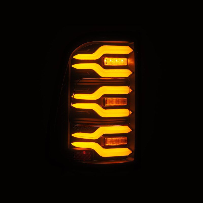 AlphaRex 19+ Dodge Ram 1500 Luxx-Series LED Tail Lights Black w/Activ Light/Seq Signal