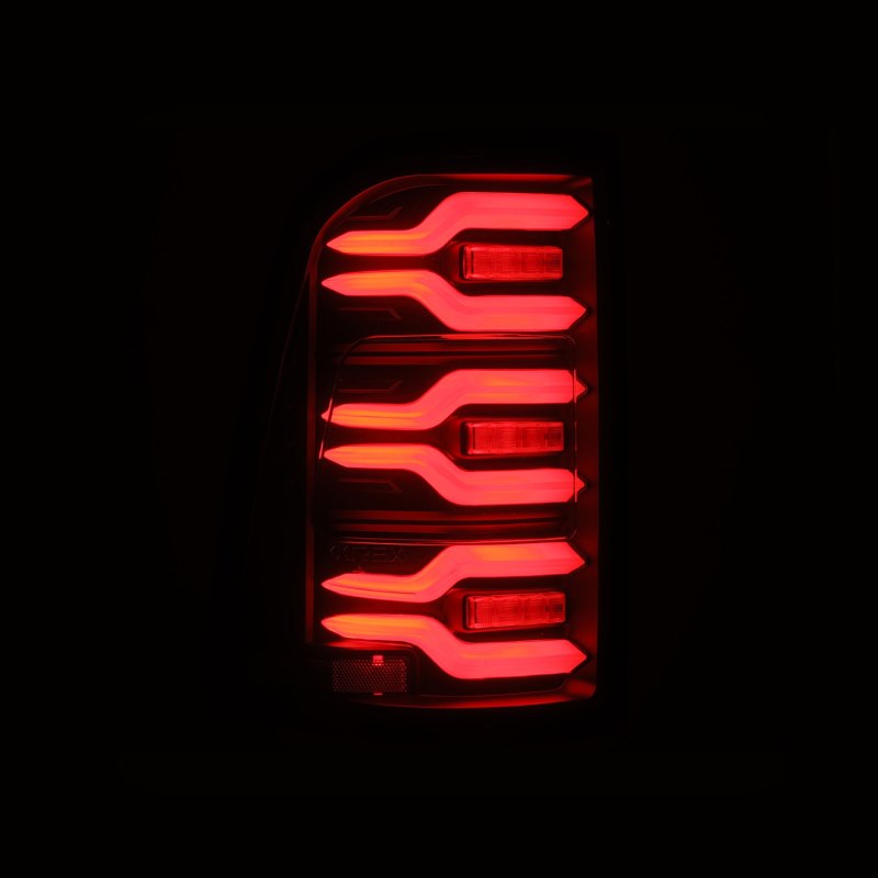 AlphaRex 19+ Dodge Ram 1500 Luxx-Series LED Tail Lights Black w/Activ Light/Seq Signal