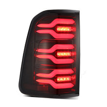 Load image into Gallery viewer, AlphaRex 19+ Dodge Ram 1500 Luxx-Series LED Tail Lights Black/Red w/Activ Light/Seq Signal