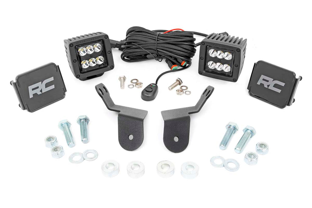 LED Light Kit - Cage Mount - 2 In. Black Pair - Honda Pioneer (17-19)
