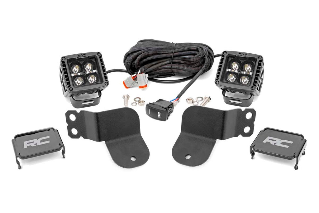 LED Light Kit - Cage Mount - 2 In. Black Pair - Amber DRL - Polaris General (2021)