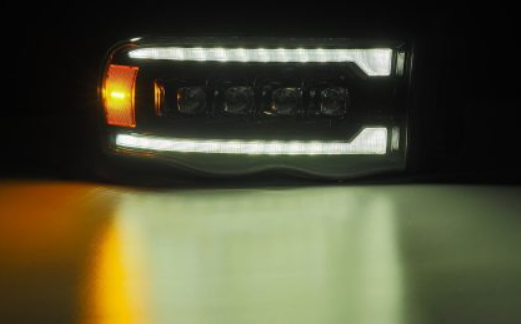 AlphaRex 02-05 Dodge Ram 1500 NOVA LED Proj Headlights Alpha Black w/Activ Light/Seq Signal