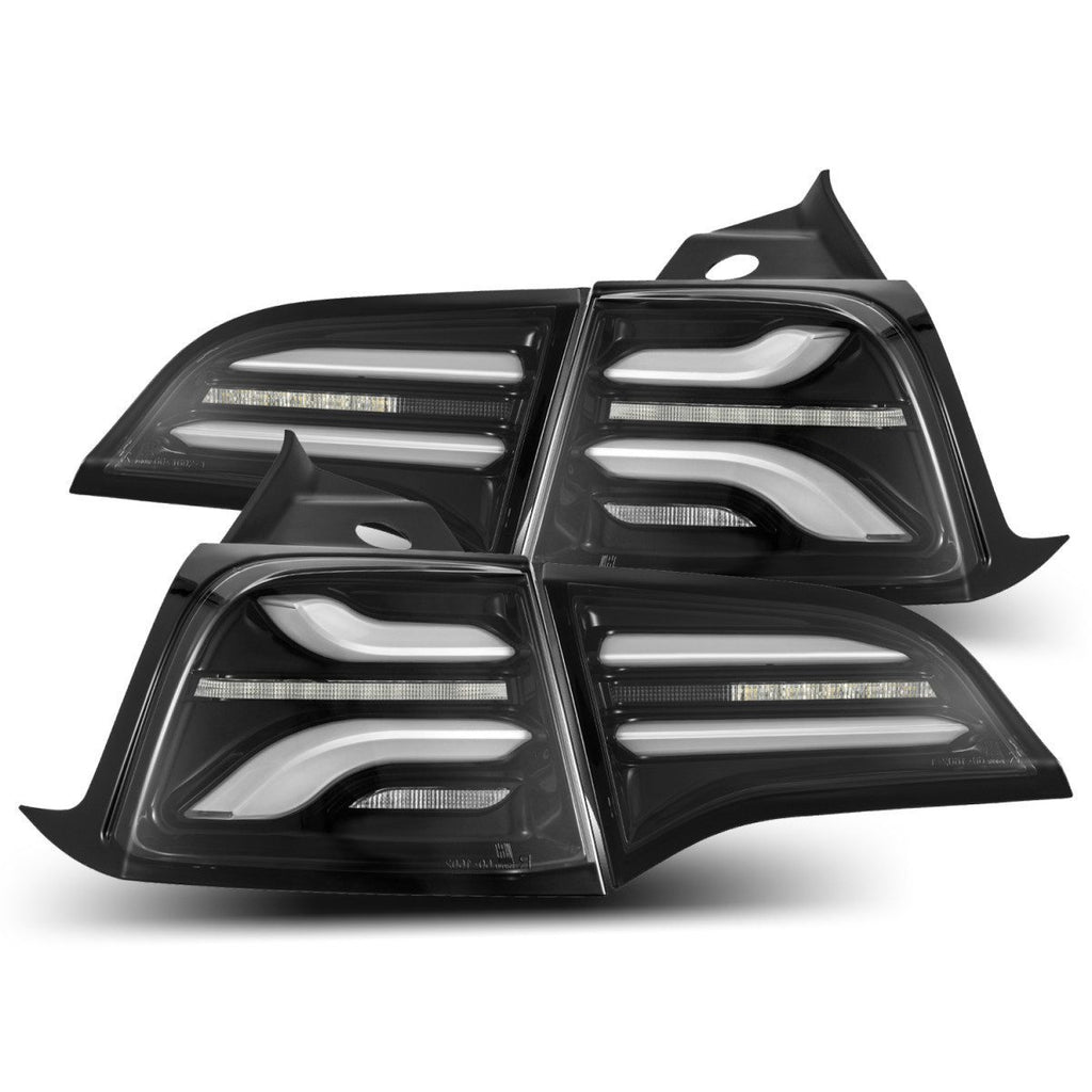 20-24 Tesla Model Y (With Stock Amber Turn Signal) PRO-Series LED Tail Lights Jet Black
