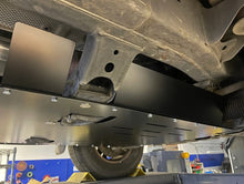 Load image into Gallery viewer, Undercarriage view showing the FSPE Catalytic Converter Guard fitted on a Toyota Sequoia