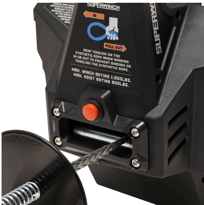 Superwinch Hand Hauler 1000 Winch 24 VDC 1000 lbs Line Pull Soft Shackle Rope End Safely