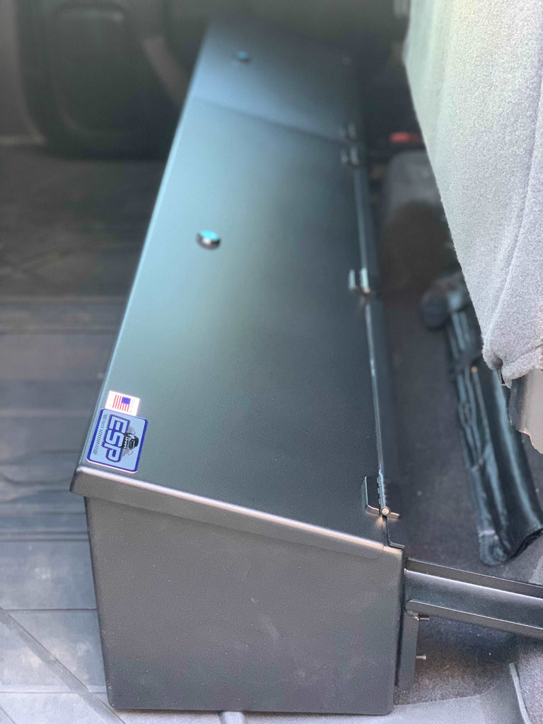 Secure storage solution with blue label for Chevrolet Silverado 2019-2024