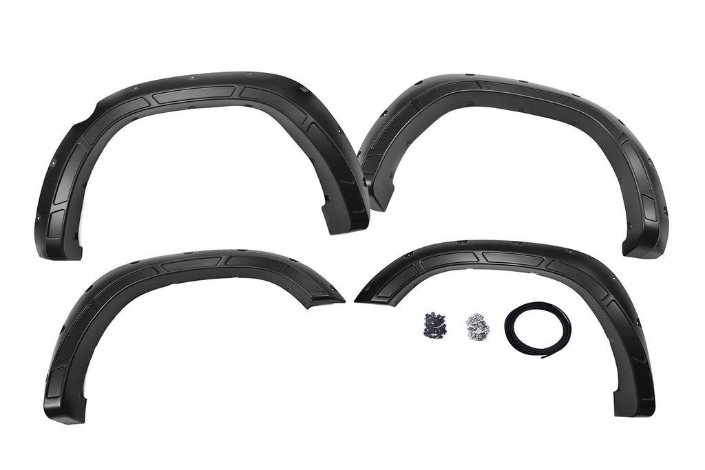 Rough Country Defender Pocket Fender Flares - Black - Ram 1500 2WD 4WD (19-23)