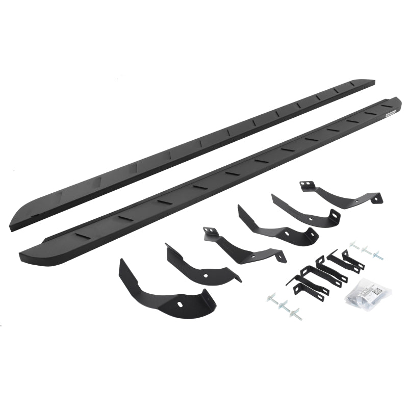 Go Rhino GMC Sierra 2500/3500HD CC 4DR Dsl RB10 Slim Running Boards Kit(w/Brackets) - Tex. Blk