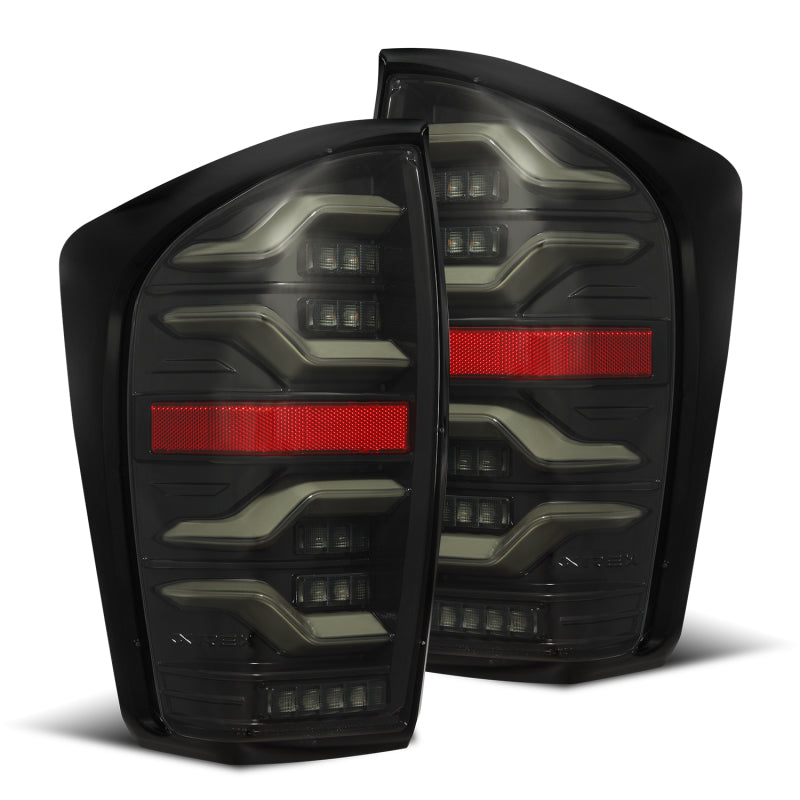 AlphaRex 16+ Toyota Tacoma LUXX LED Taillights Alpha Blk w/Activ Light/Seq Signal