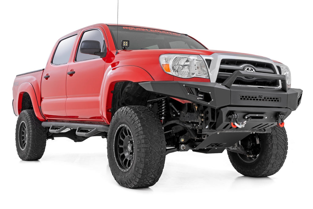 Rough Country - LED Light Kit - Ditch Mount - Black Series Round - 3.5 Inch - Amber DRL - Toyota Tacoma (05-15) - 71092